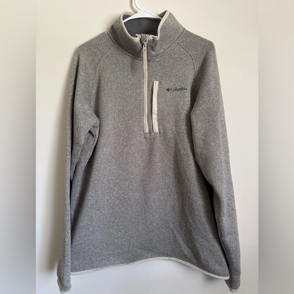 Columbia Men's Light Gray Half-Zip Fleece Pullover